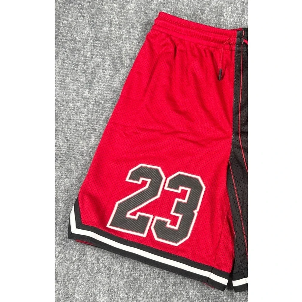 Jordan Boys 8-10Yrs Small Mesh Basketball Shorts Red Black Pinstripe NWT
